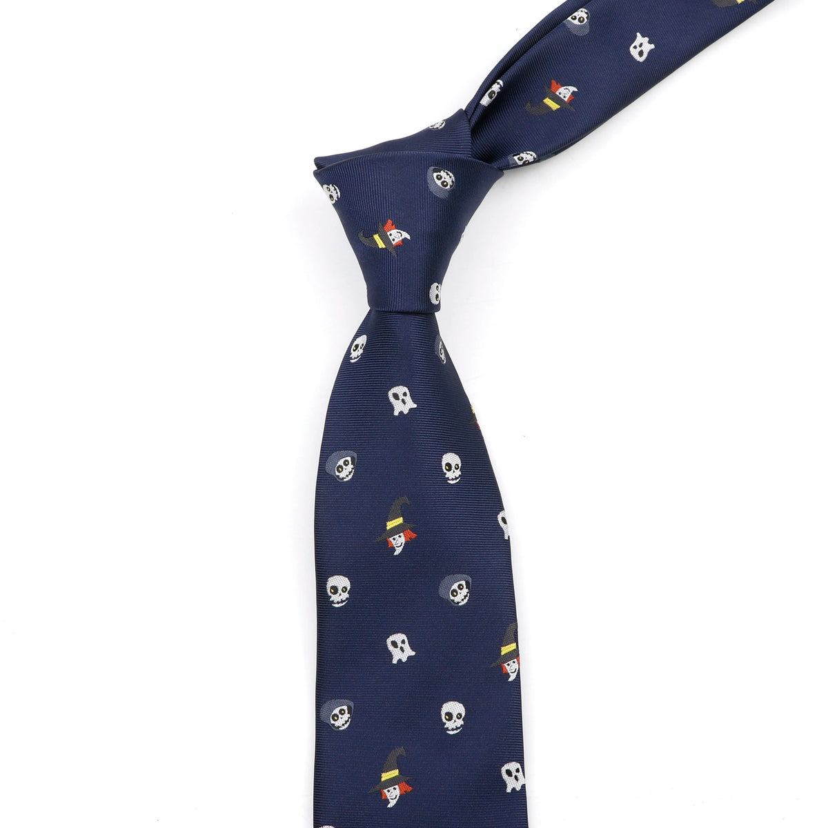 Trendy Men's Microfiber Jacquard Necktie with Skull and Floral Design