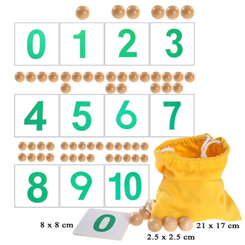 Counting Box Math Montessori Toys - Wooden Math Counters BZS00187