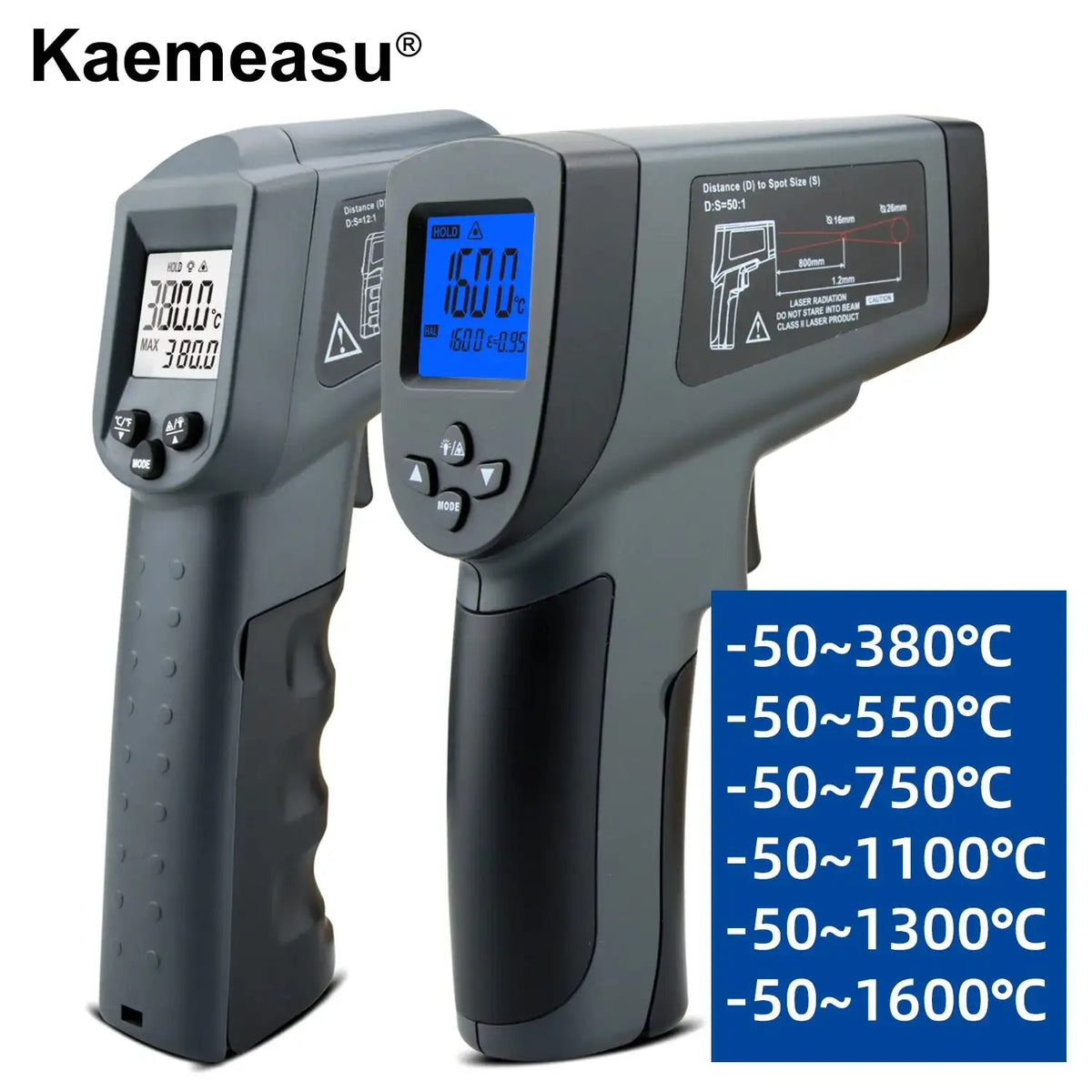 Kaemeasu KM-380 Infrared Digital Thermometer LCD C F
