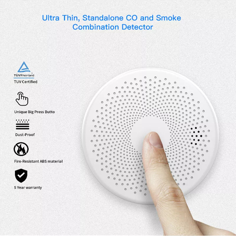 Carbon Monoxide Detection Smoke Alarm Commercial Household Fire Dedicated Wireless Independent Smoke Detector Alarm