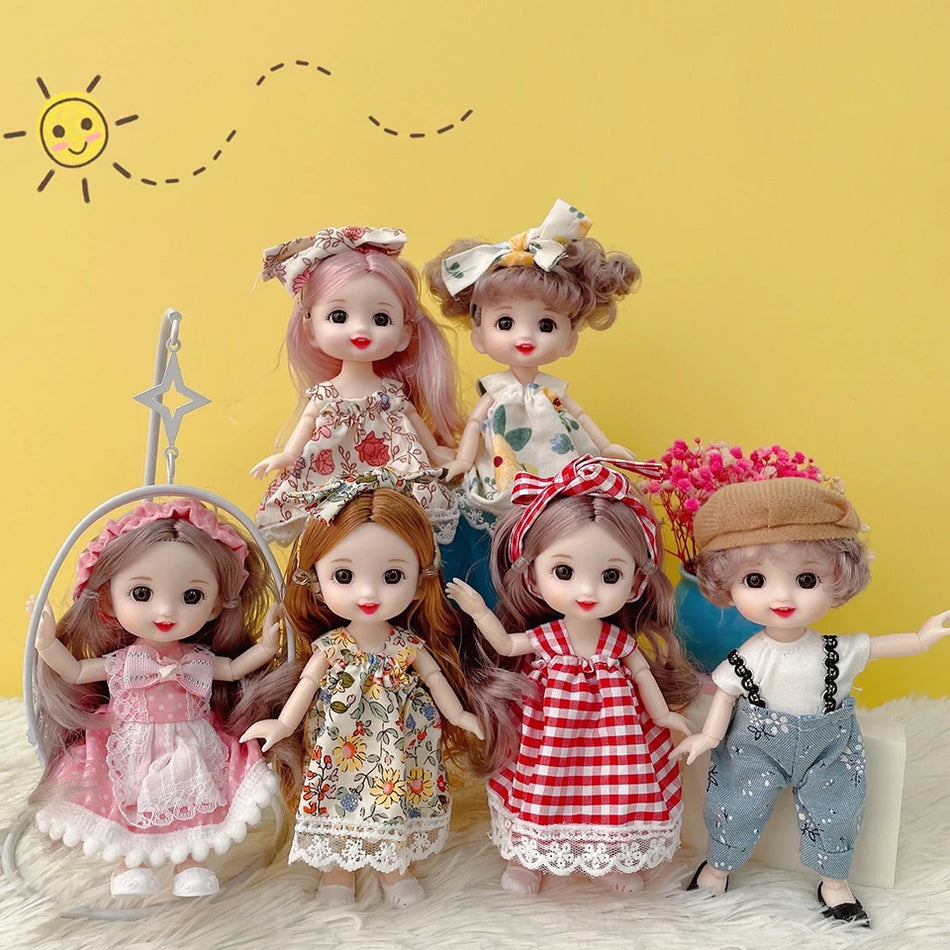 🟠 Νέο 16 cm BJD Mini Doll 13 Κινητό Κοινό κορίτσι μωρό 3d Big Eyes Beautiful Diy Toy Doll με ρούχα ντύνεται 1/12 κούκλα μόδας
