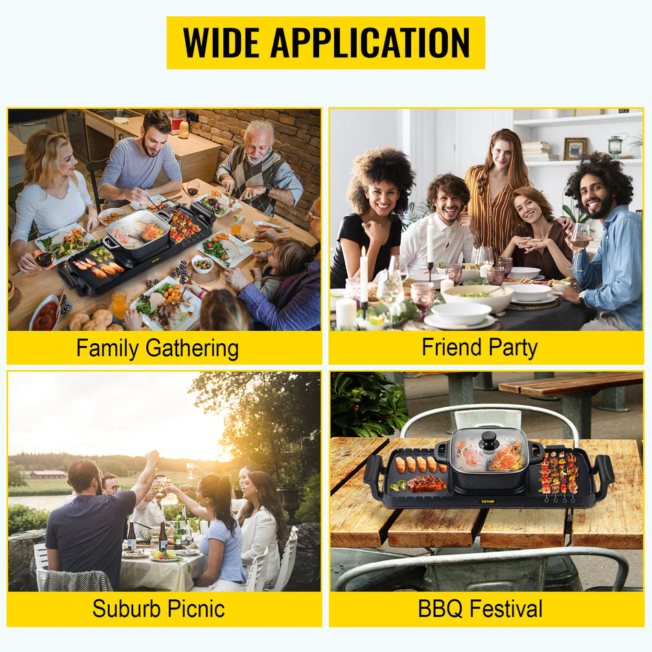 2σε1 Ηλεκτρική Σαγκρίλα Χωρίς Καπνό Γκριλ Ζεστός Κάδος