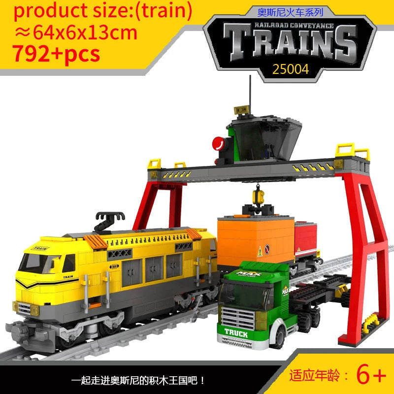 City Train Set Steam Vehicle Cargo Rail &ndash; Lego Compatible