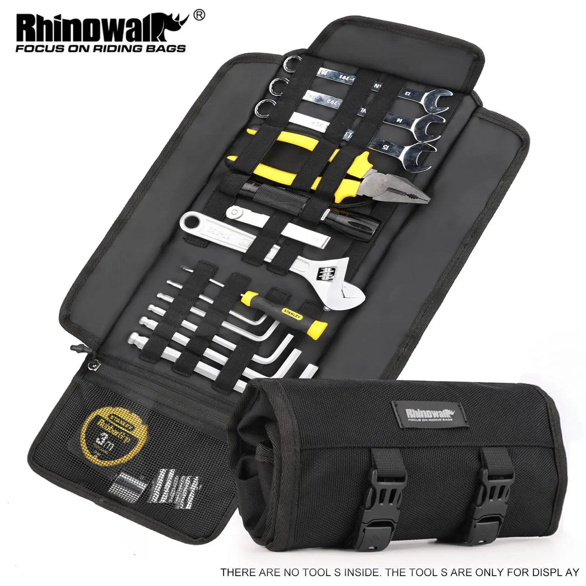 Rhinowalk Motorcycle Tool Bag Roll Toolkit Saddle Bag Portable Repair Kit Storage Pouch Universal Large Capacity Side Tool Bag by InterCyprus Trading Ltd