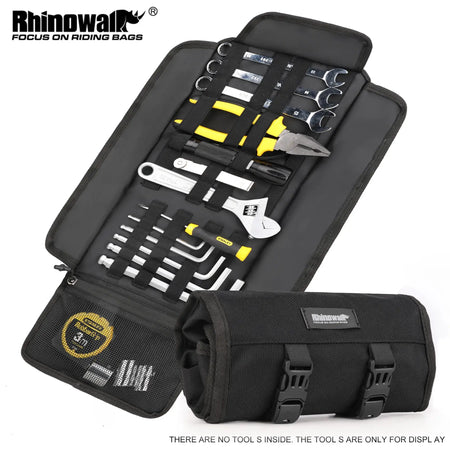 Rhinowalk Motorcycle Tools Roll Bag Portable Saddle Bag Repair Kit Storage Pouch Bag Outdoor Large Capacity Side Tail Tool Bag by InterCyprus Trading Ltd