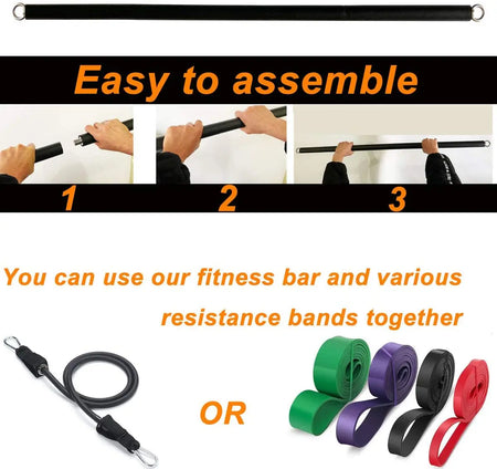 Workout Bar Fitness Resistance Bands Set &ndash; Versatile At Home