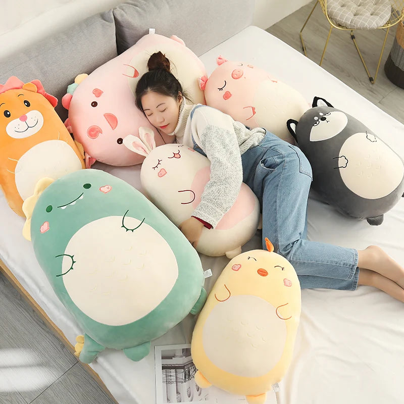 Kawaii Plush Dinosaur &amp; Shiba Inu Dog Pillow - Soft Cushion Toy