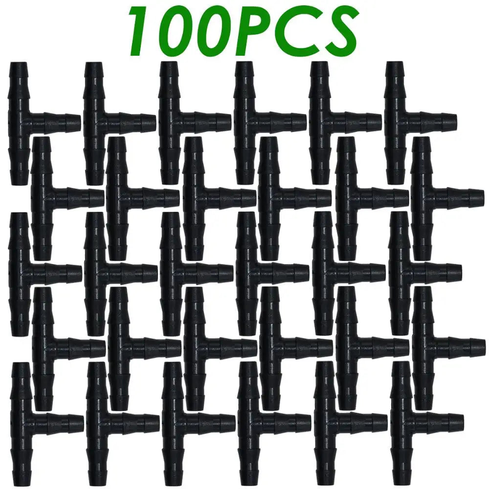 SPRYCLE 1/4 Inch Tee Connectors for Drip Irrigation - 20-100PCS SPL11-008-100PCS / 1/4''