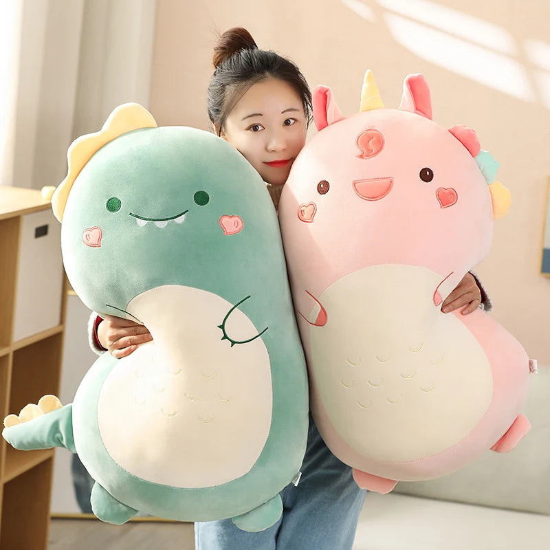 Kawaii Plush Dinosaur &amp; Shiba Inu Dog Pillow - Soft Cushion Toy