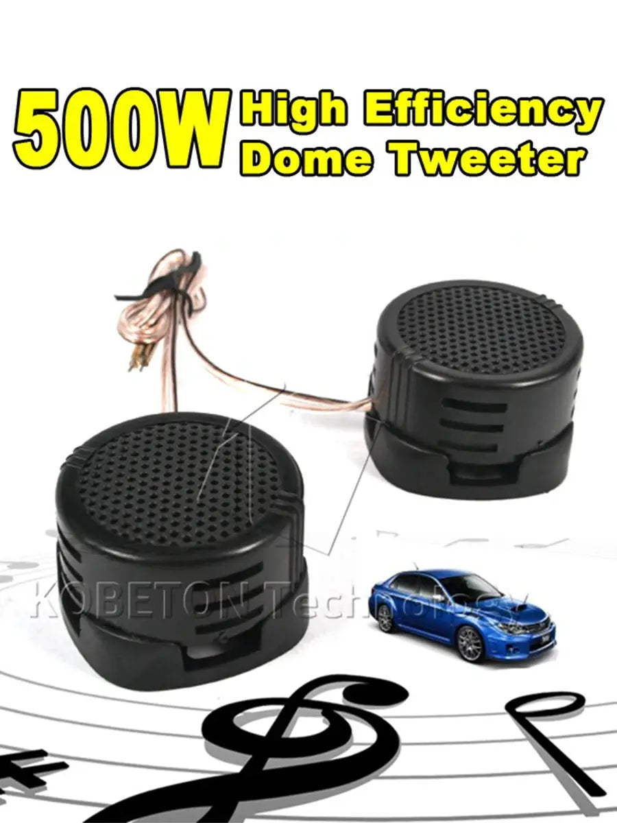 2Pcs Car Mini Dome Tweeters High Efficiency 4 Ohm Loudspeakers by InterCyprus Trading Ltd