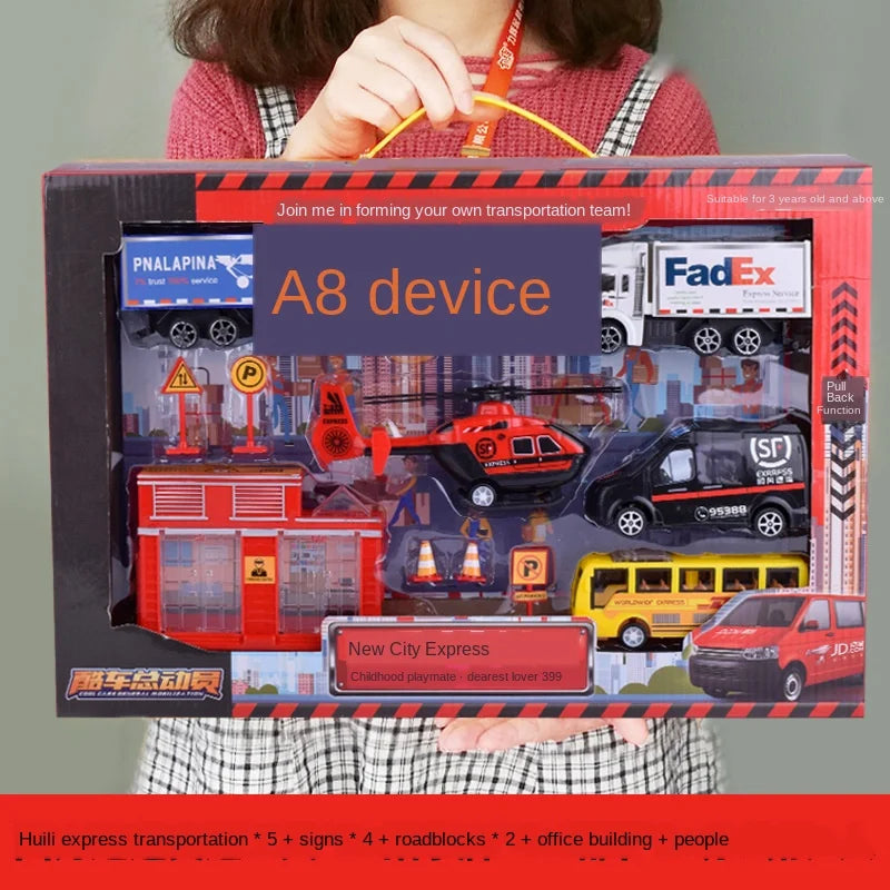 Cars Fire Trucks Model Set Engineering Toy Kit &ndash; Imaginative City Express