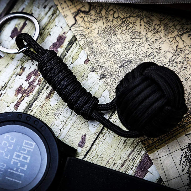 Monkey Fist Paracord Key Chain &ndash; Stainless Steel Ball