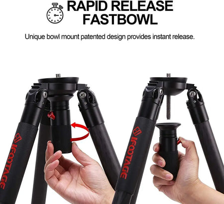 IFOOTAGE TC7 Tripod &ndash; 61-Inch Carbon Fiber Body For Cameras