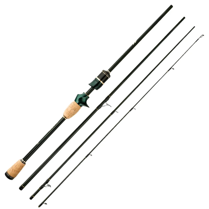 CEMREO Carbon Spinning Casting Fishing Rod - Portable Travel Rods 1.8m/2.1m/2.4m Casting / 2.1m