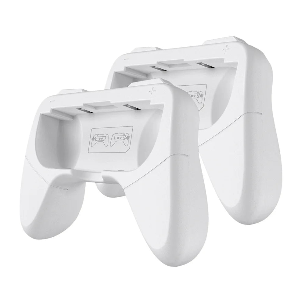 2pc Joycon Bracket Stand Holder Wheel &ndash; Comfortable Grip for Nintendo Switch OLED white