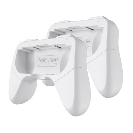 2pc Joycon Bracket Stand Holder Wheel &ndash; Comfortable Grip for Nintendo Switch OLED white