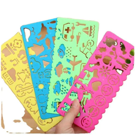 Children's Cartoon Drawing Template Ruler - Set of 4 4pcs lot