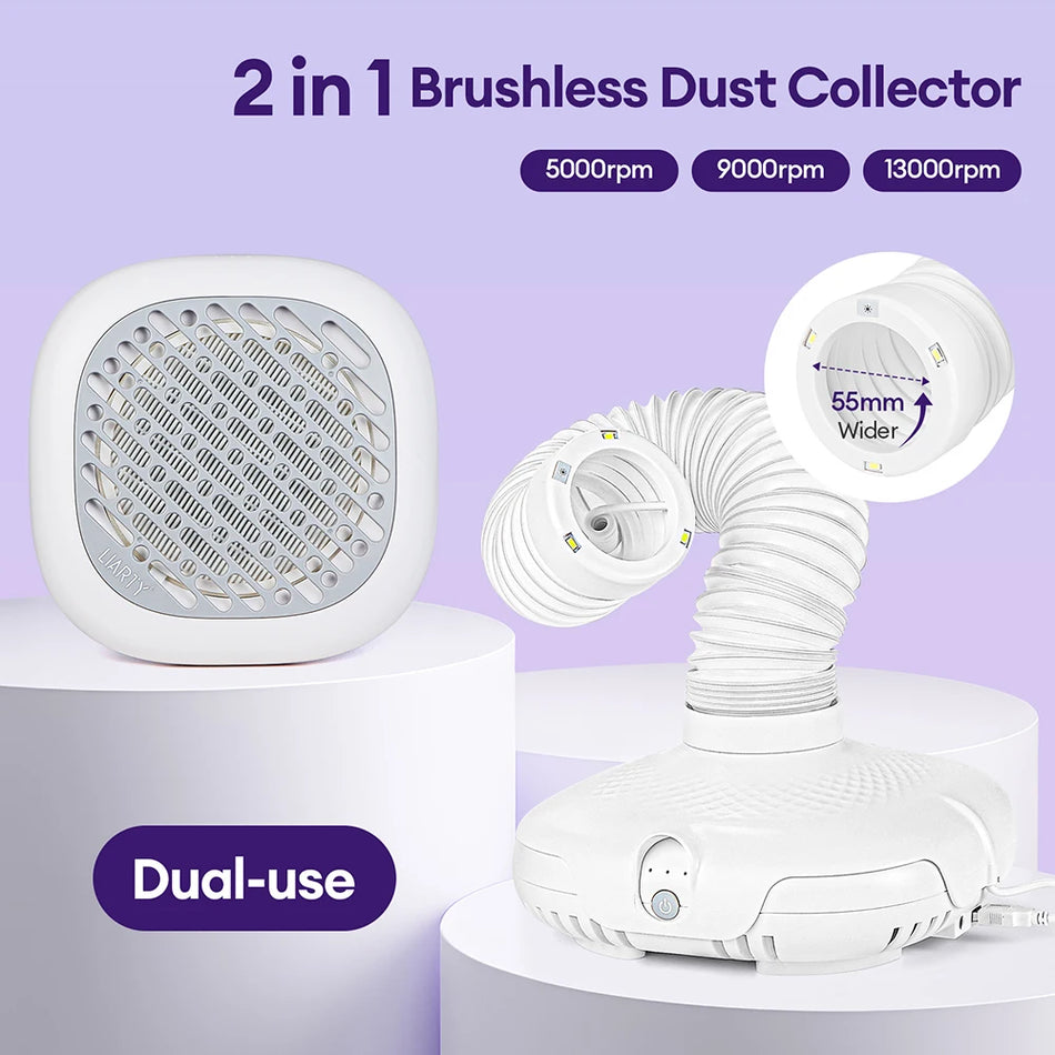130W Super Suction Nail Dust Extractor &ndash; Powerful Brushless Vacuum Cleaner