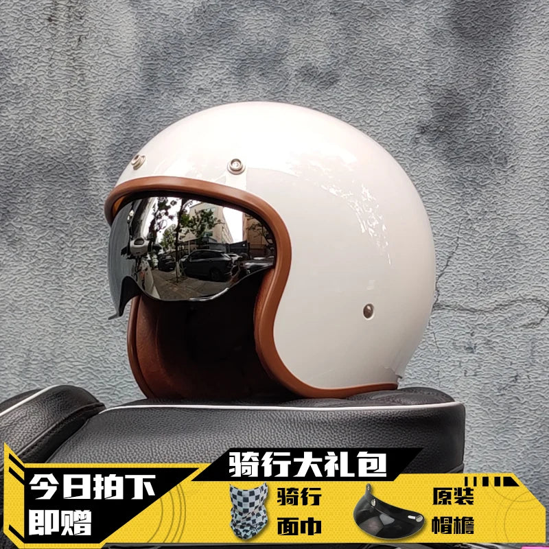 ORZ Retro Open Face Helmet 3-4 - Unisex DOT Certified