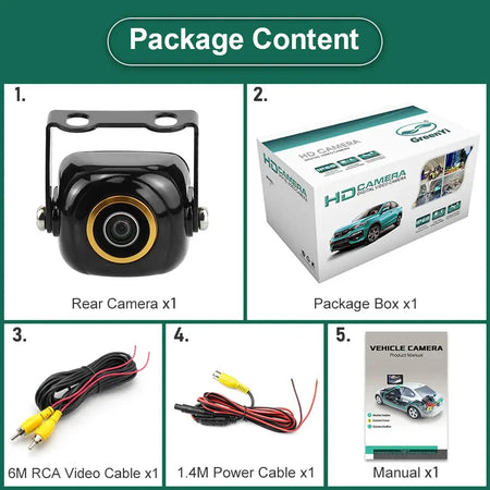 170 Degree AHD 1920x1080P Zinc Alloy Case Golden Fish Eye Lens Vehicle Rear View Reverse Backup Parking Camera For Android DVD by InterCyprus Trading Ltd