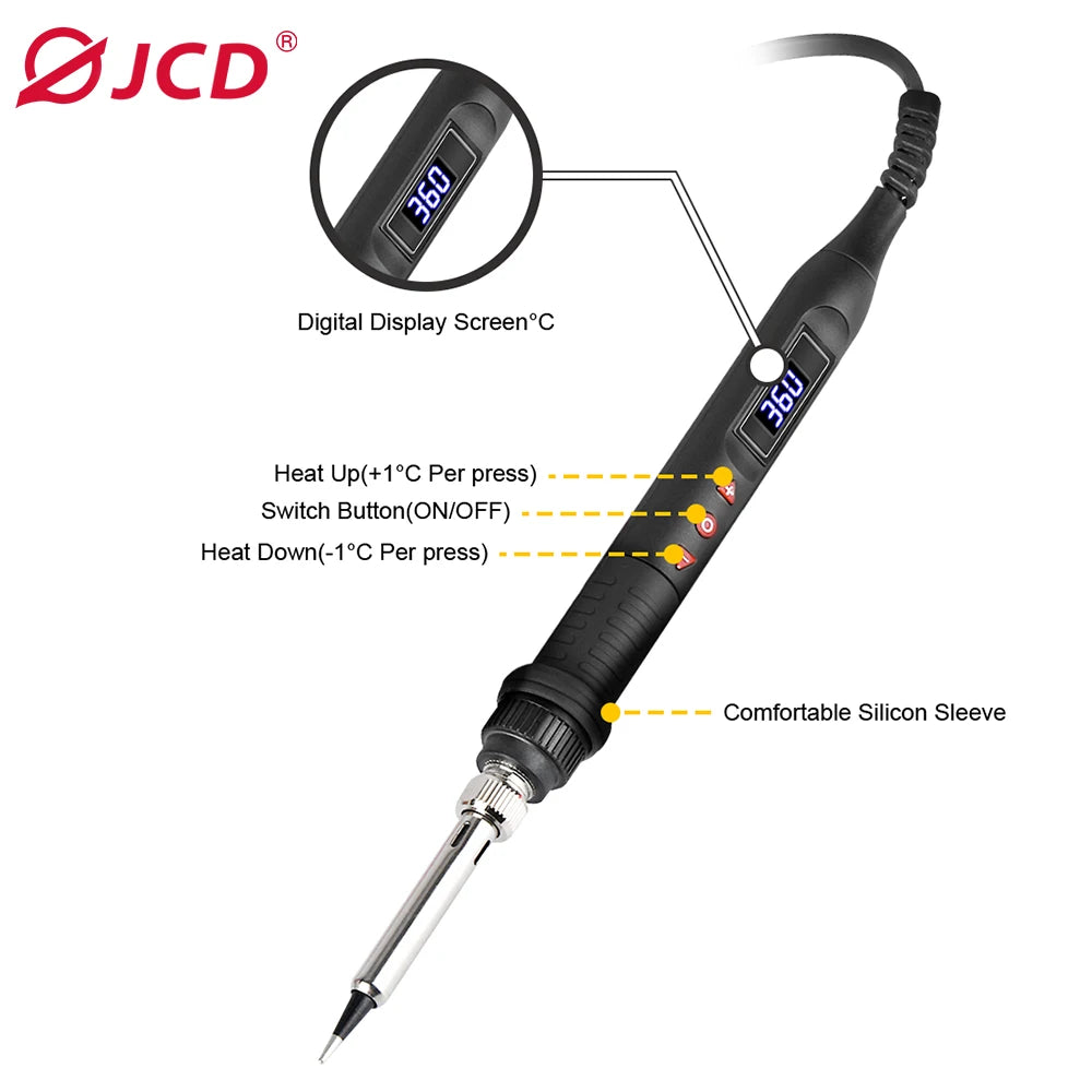 JCD 908U Soldering Iron Kit 80W LCD &ndash; Adjustable Temperature