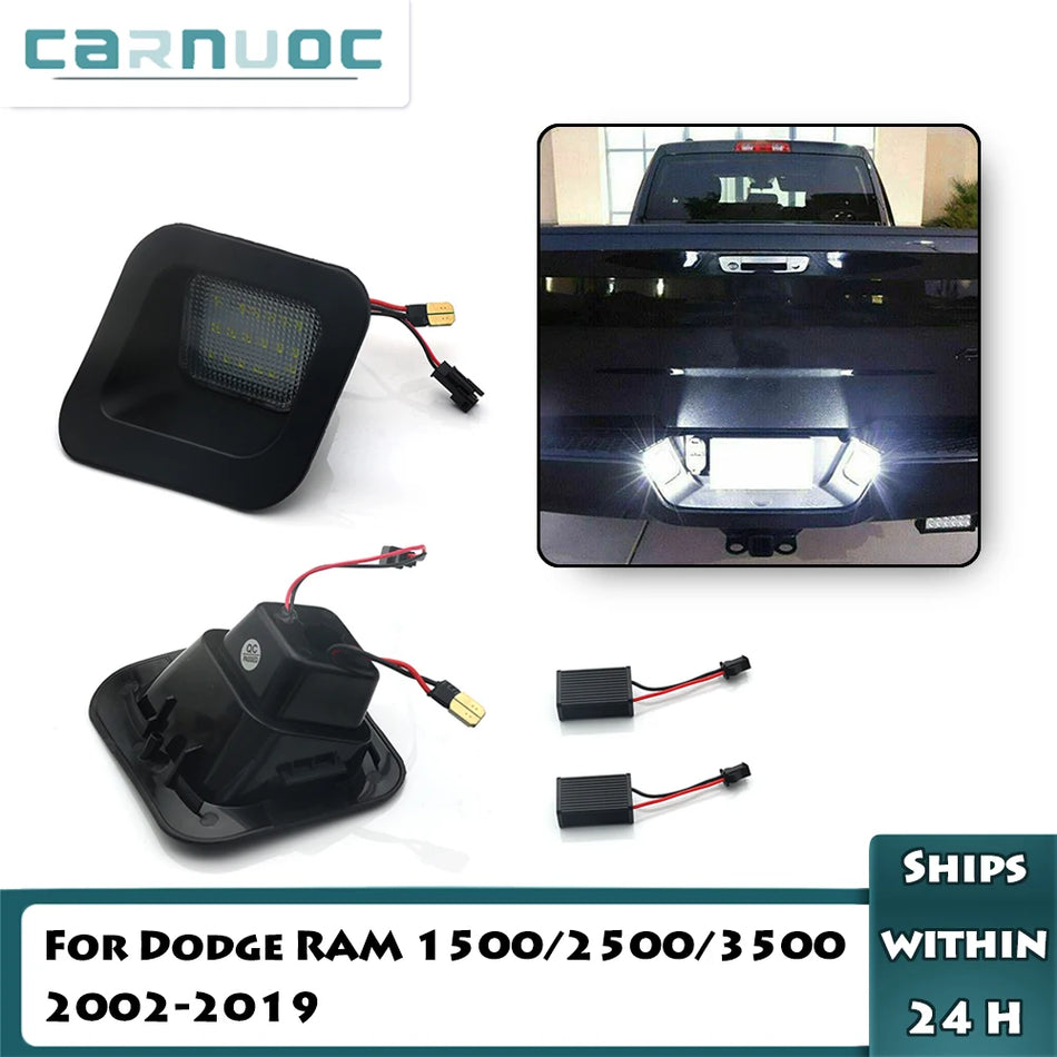 LED светлини за номер на кола за Dodge RAM 1500/2500/3500, бели, 2-pack, ярка серия, пълни SMD