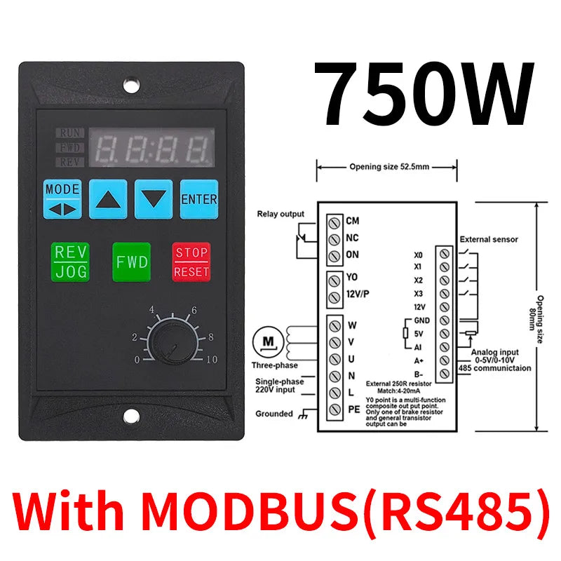 1.5KW Frequency Converter Inverter &ndash; RS485 Motor Driver MCU 750W