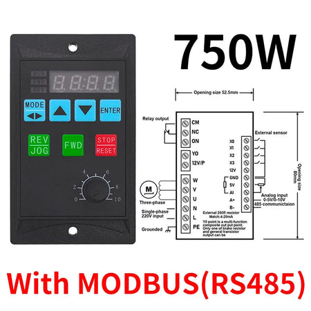 1.5KW Frequency Converter Inverter &ndash; RS485 Motor Driver MCU 750W