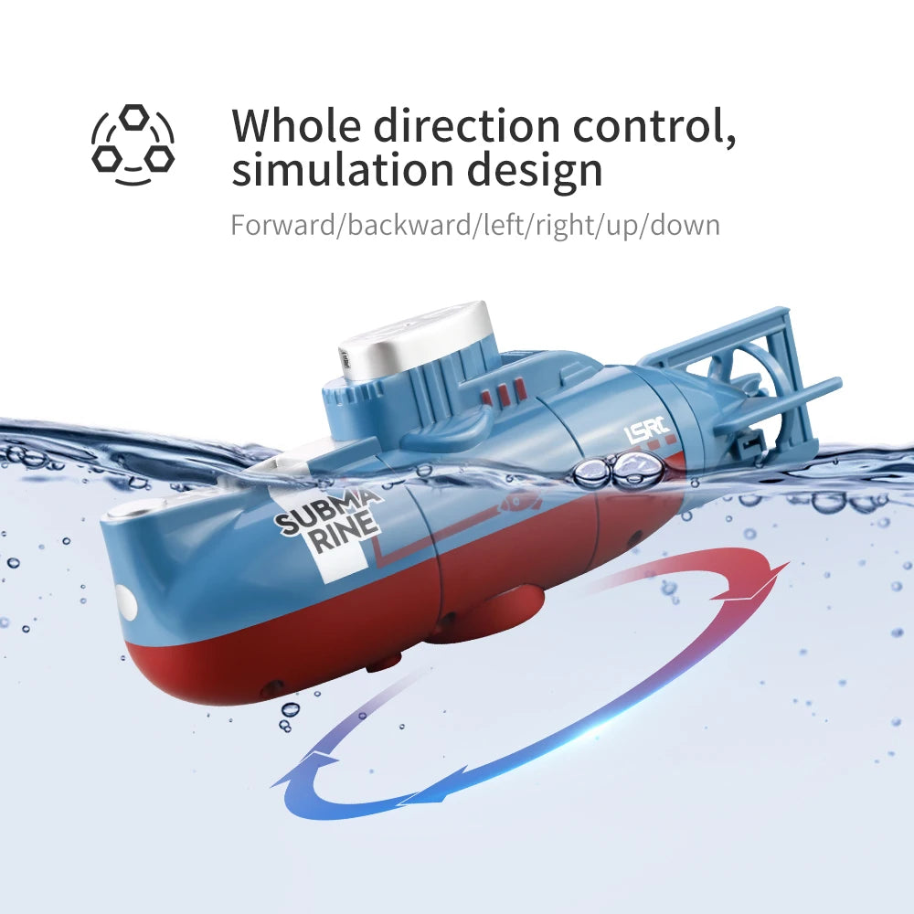 Mini RC Submarine - Waterproof Remote Control Diving Toy for Kids
