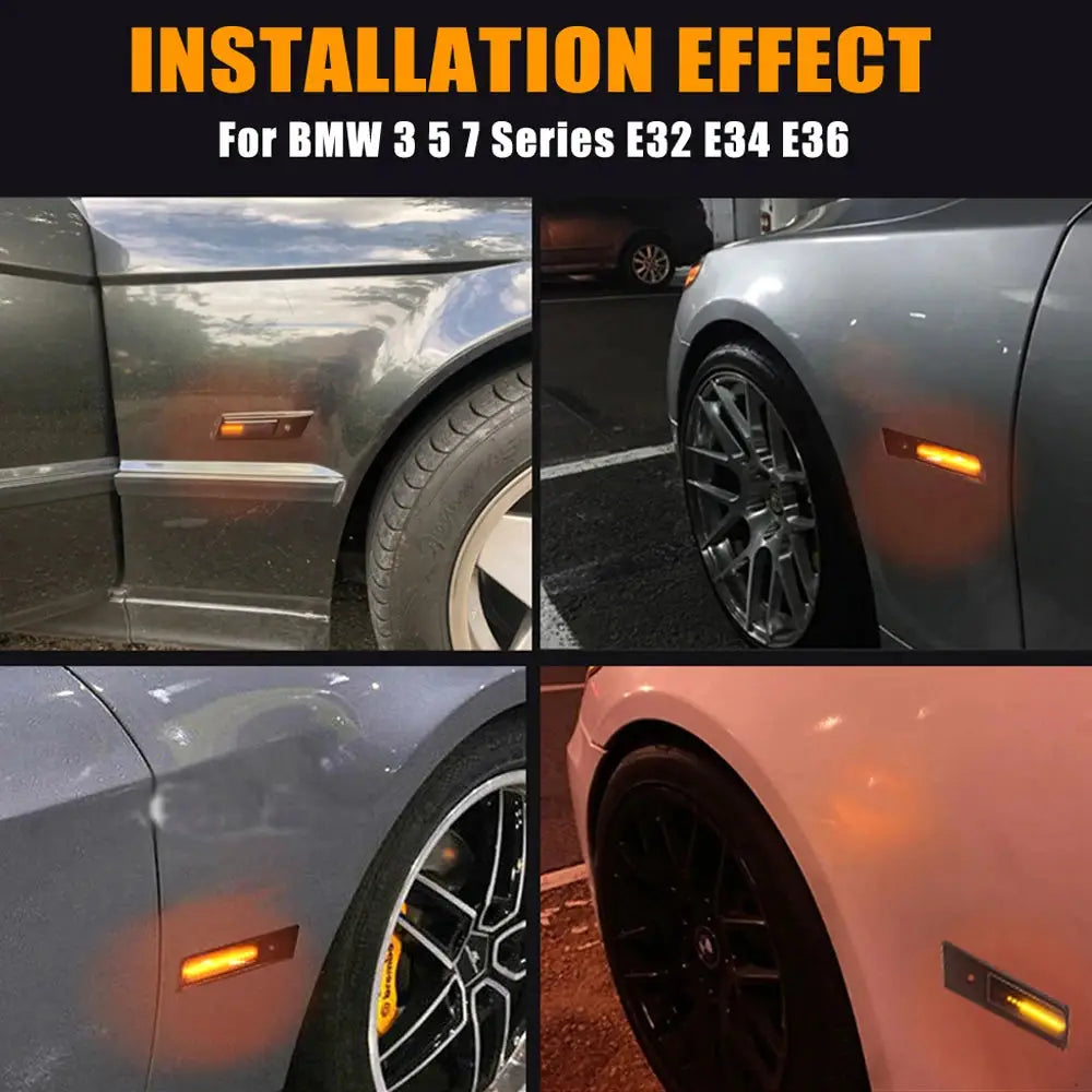 2PCS/LOT Flashing Sequential Dynamic Turn Signal Side Marker Lamp For BMW E30 E32 E34 E36 Led Light 1990-1996 M3 M5 3 5 7 Series by InterCyprus Trading Ltd