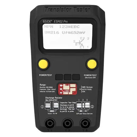 BSIDE ESR02Pro Transistor ESR SMD Tester With LCD Meter ESR02PRO-Black / CHINA