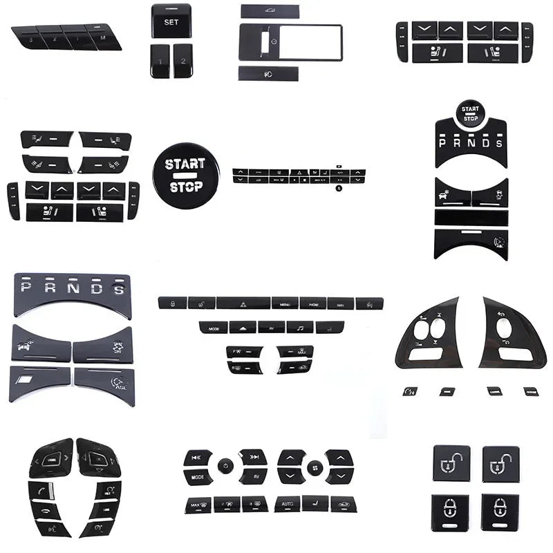 Per Jaguar XJ XF 2010-2019 Cornice Adesiva Pulsante Cambio Nero in Acciaio Inossidabile