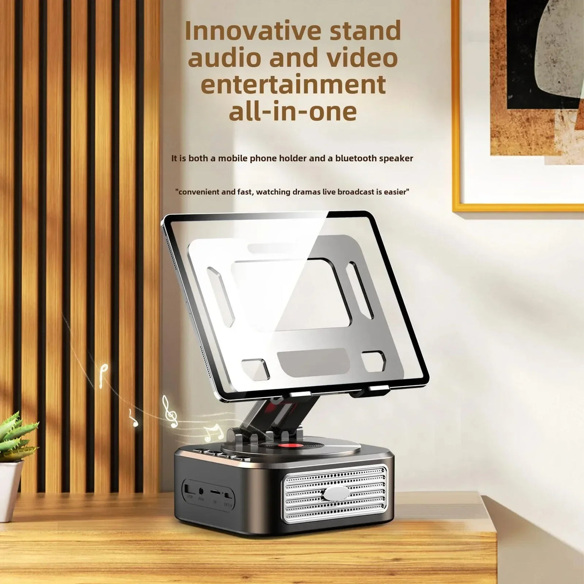 3-in-1 Bluetooth 5.3 Speaker with Tablet Holder &ndash; Foldable
