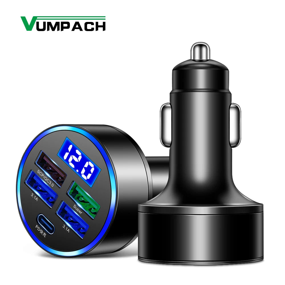 250W 5-Port Fast Charge Car Charger