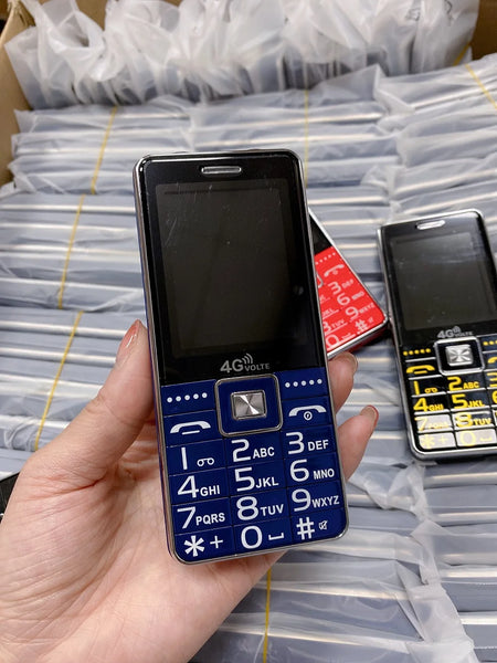 MAFAM Senior Large Button Phone &ndash; SOS Dial Loud Voice Blue