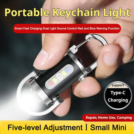 LED Keychain Flashlight &ndash; Multifunctional Work Light for Outdoor Activities