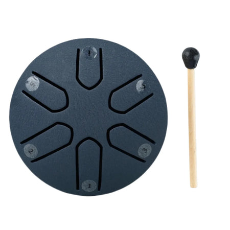 3 Inch 6-Tone Steel Tongue Drum &ndash; Clear Crisp Tone Navy Blue