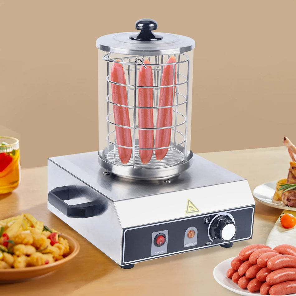 350W Hot Dog Warmer 220V Adjustable Temperature Stainless