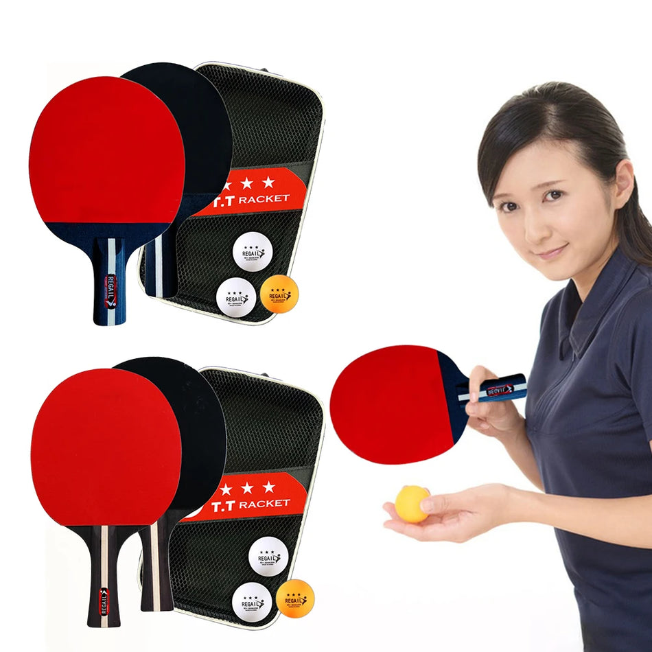 Set da ping pong 2 racchette 3 palline con borsa Pro