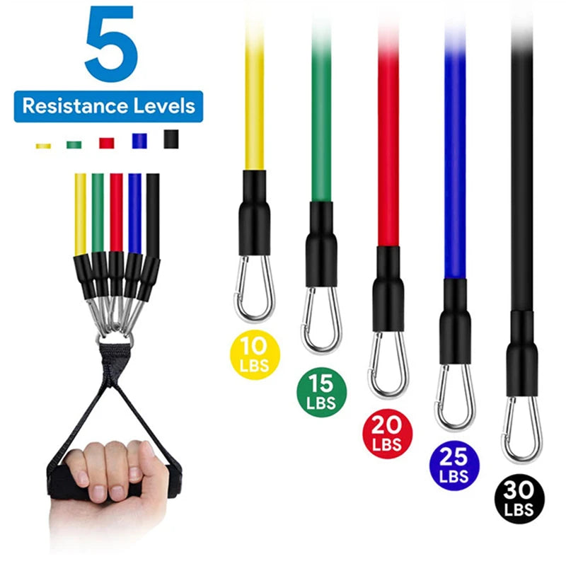 11pcs Resistance Band Set With Rope-Portable Full Body Kit