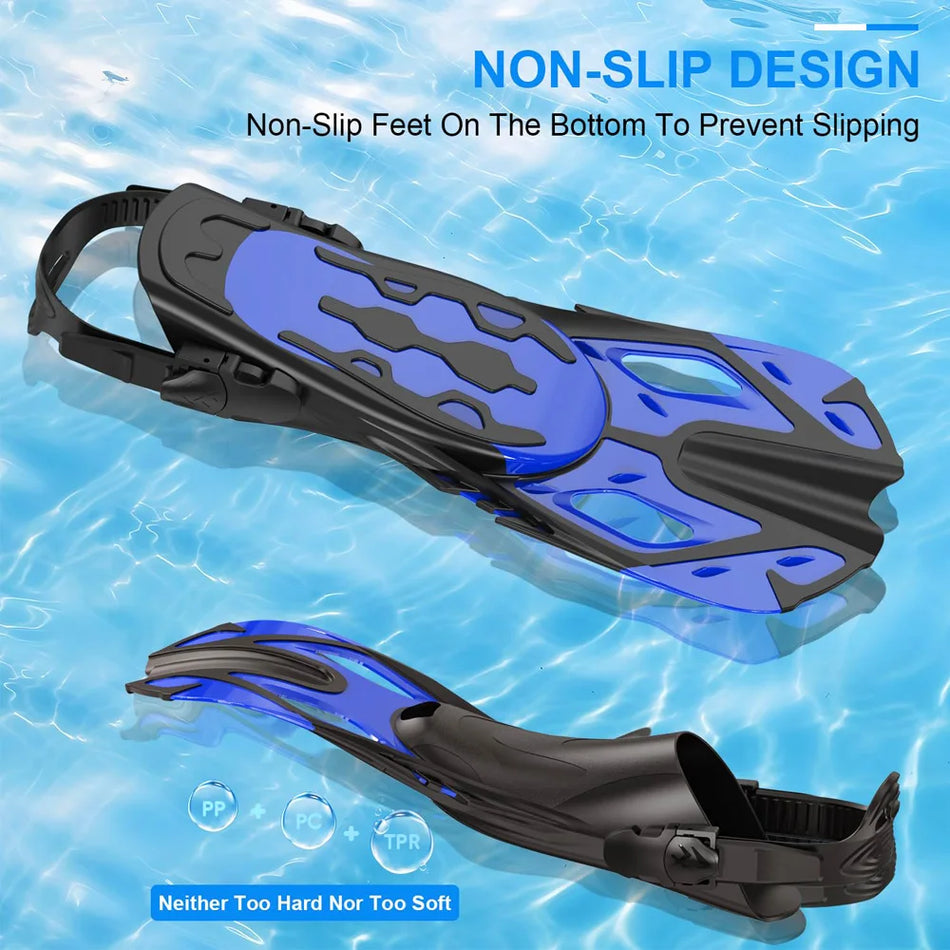 Snorkel Fins &ndash; Adjustable Open Heel Design for All Sizes