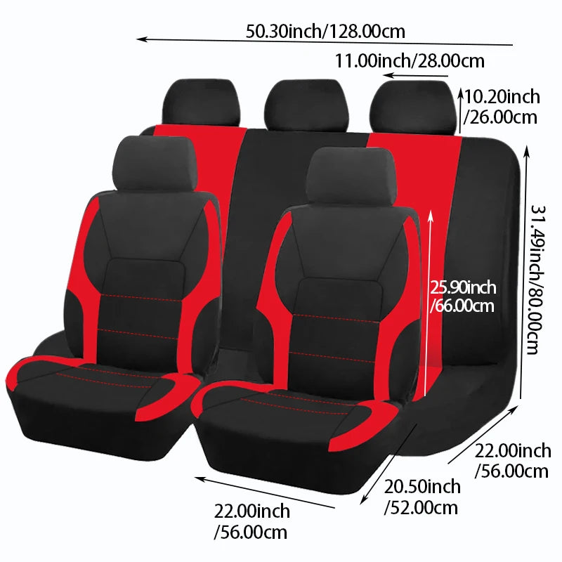 Sporty Universal Polyester Car Seat Covers for All Vehicles