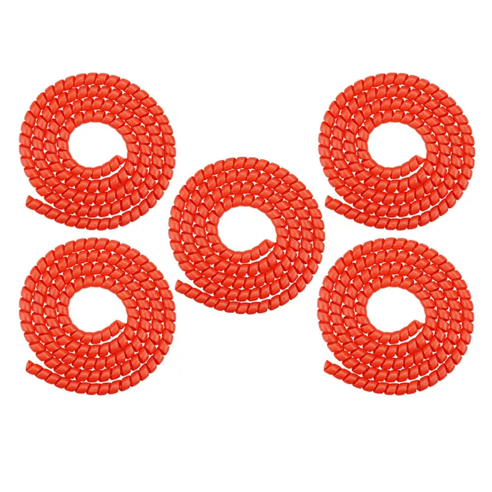 1.3m Spiral Cable Protector For M365 Pro 2 And Bicycles 5Pcs Red