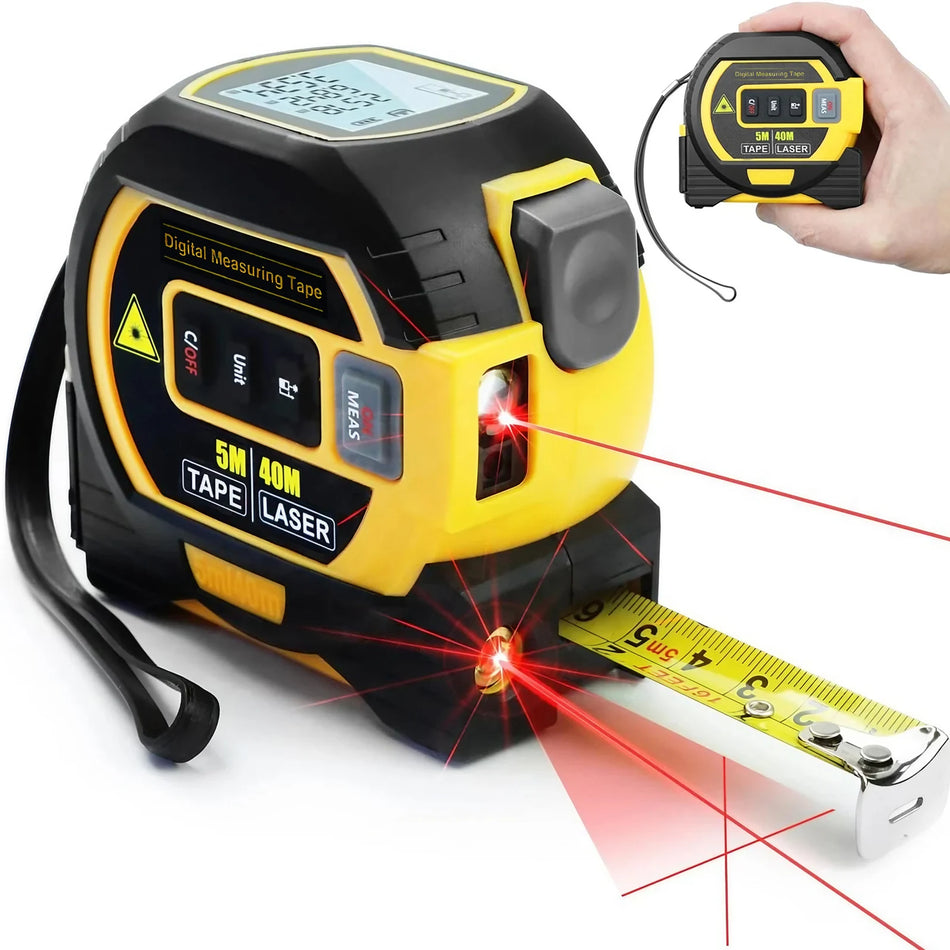 3-in-1 High Precision Laser Tape Measure - 40/60M with Data Storage