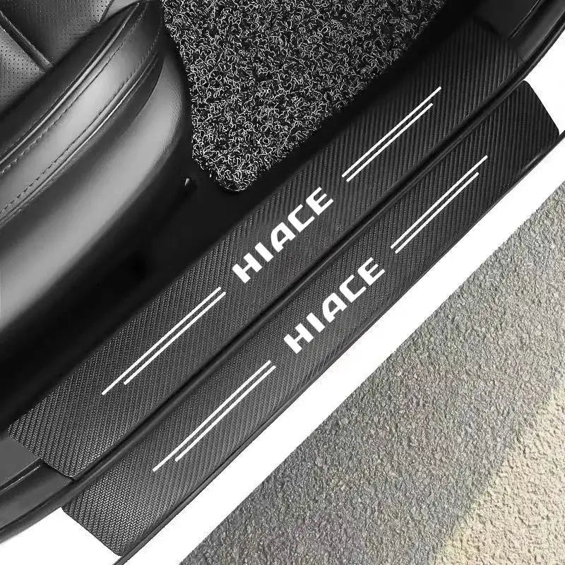 Carbon Fiber Car Door Sill Protectors 4Pcs Hiace 2016 2023