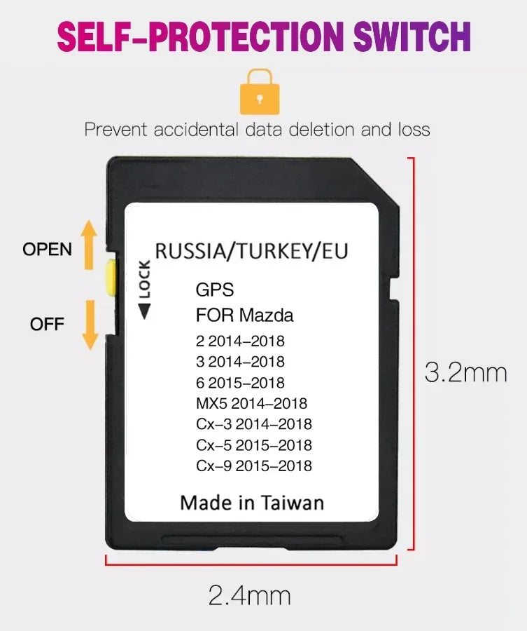 Mazda CX-9 2015-2021 16GB Map Card &ndash; Greece Sweden Maps
