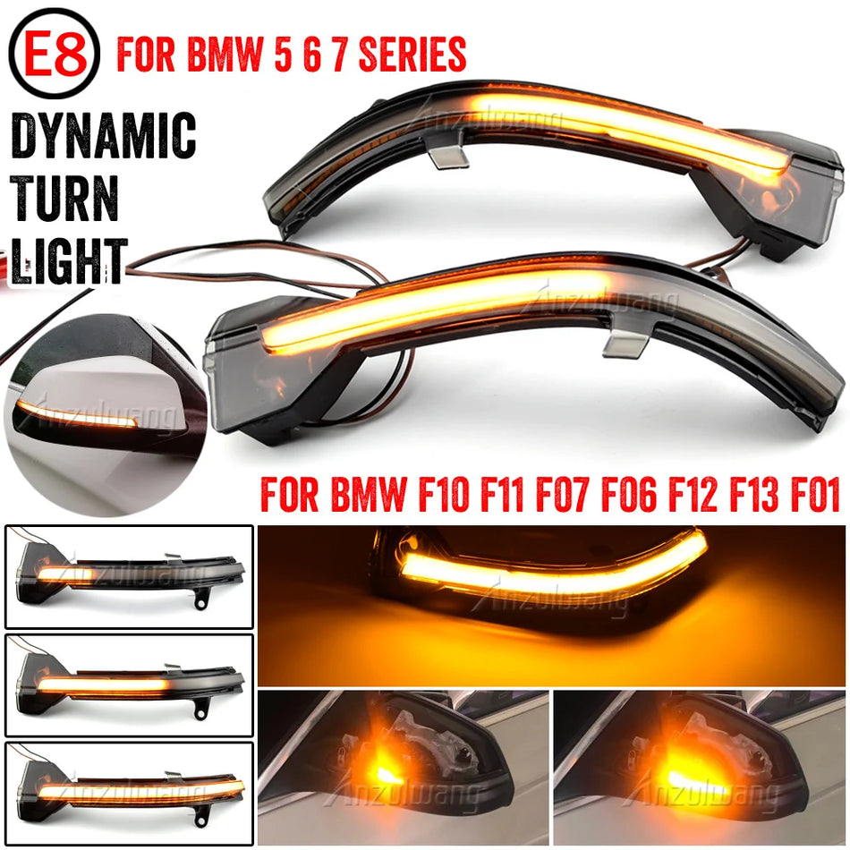 Luces de señal de giro LED dinámicas para BMW Serie 5 6 7 F10 F11 F07 F01