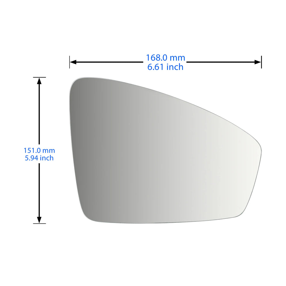 VW Tiguan MK2 Right Convex Door Wing Mirror Glass Heated