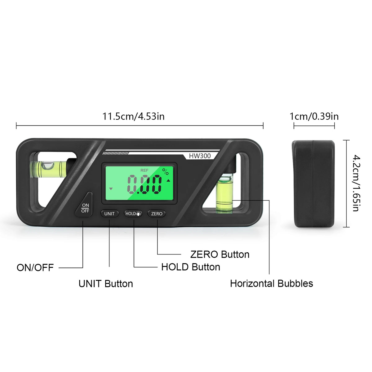 HW300 Inclinometer &ndash; Digital Protractor And Level Gauge