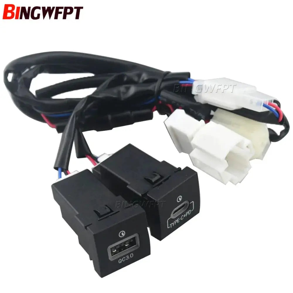 2PCS Car USB Charger PD Quick Charge QC3.0 Phone Charging Adapter Outlet Button For VW Golf 6 Jetta 5 MK6 Scirocco 2006-2012 by InterCyprus Trading Ltd